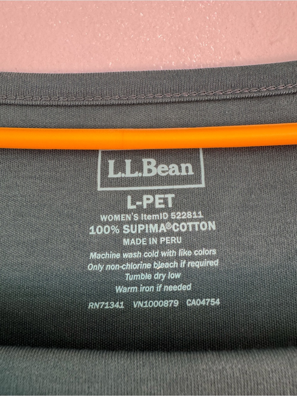 L.L. Bean Women’s Supima Cotton Square Neck Elbow Sleeve Green Tee Size LP - Picture 4 of 5